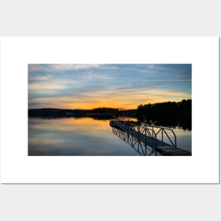 Sunset at Lake Lanier Boat Dock Posters and Art